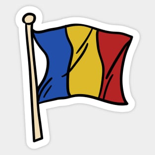 Romanian Flag Illustration Sticker